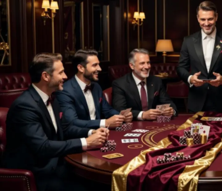 Elegáns gaming-style esti rendezvény poker, roulette és blackjack asztalokkal