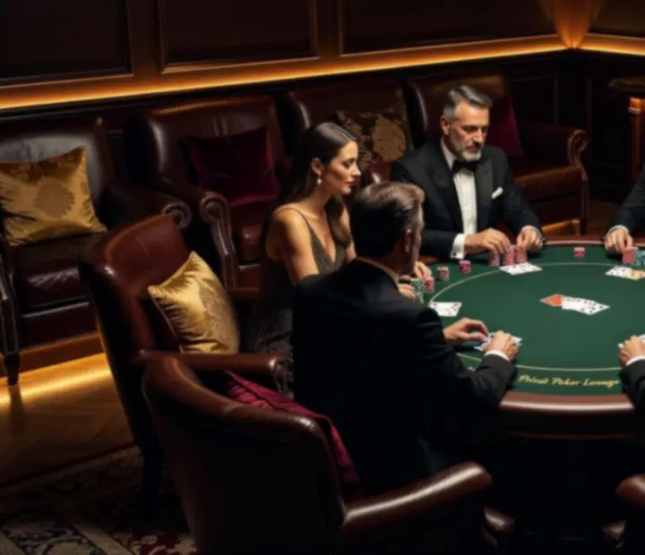 Privát VIP poker lounge hangulat elegáns dekorációval